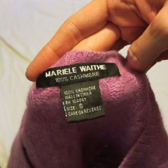 Mariele Waithe Purple Cashmere Sweater Small MC - Picture 4 of 4